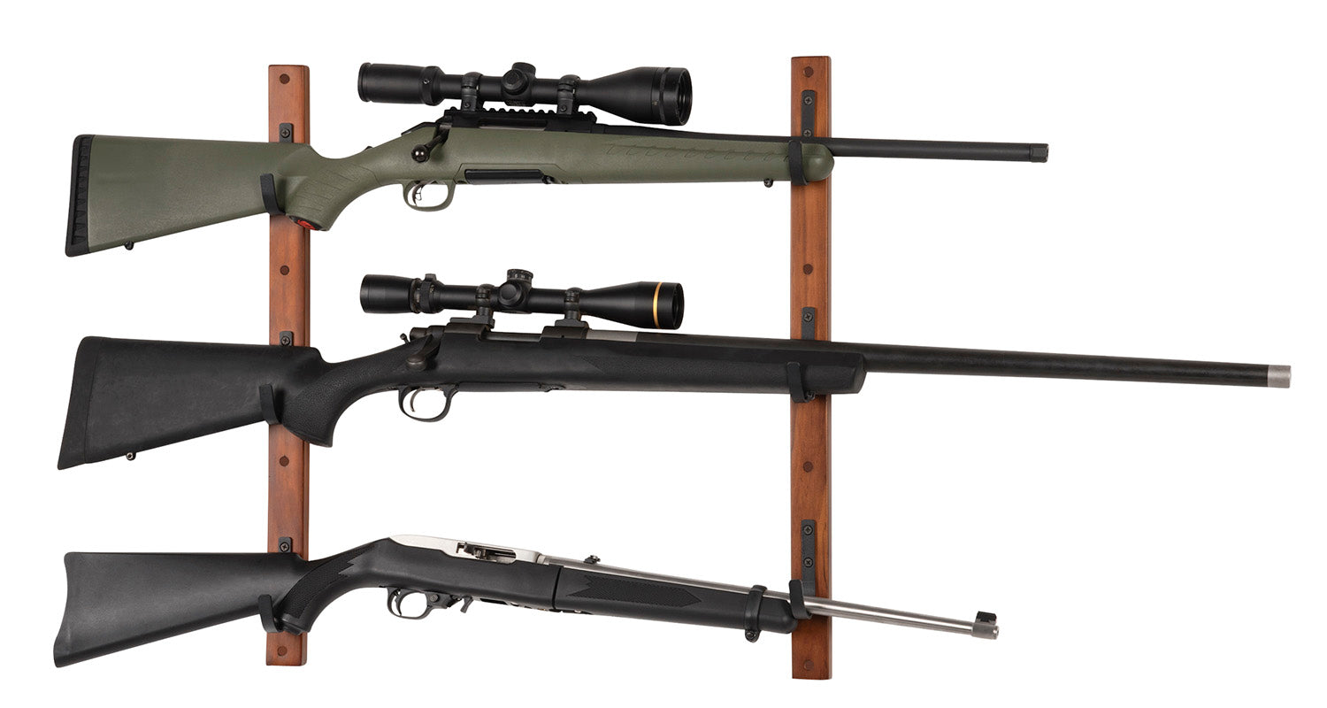 Allen 5656 Gun Collector 3-Gun Wood and Steel Display Rack Brown/Black