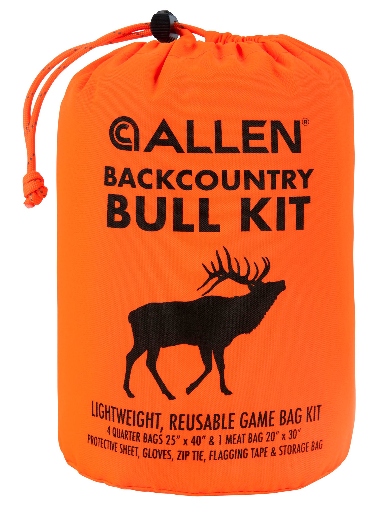 Allen 6589 BackCountry Bull Kit Orange Polyester with Quarter Bags Meat Bag Gloves and Pouch