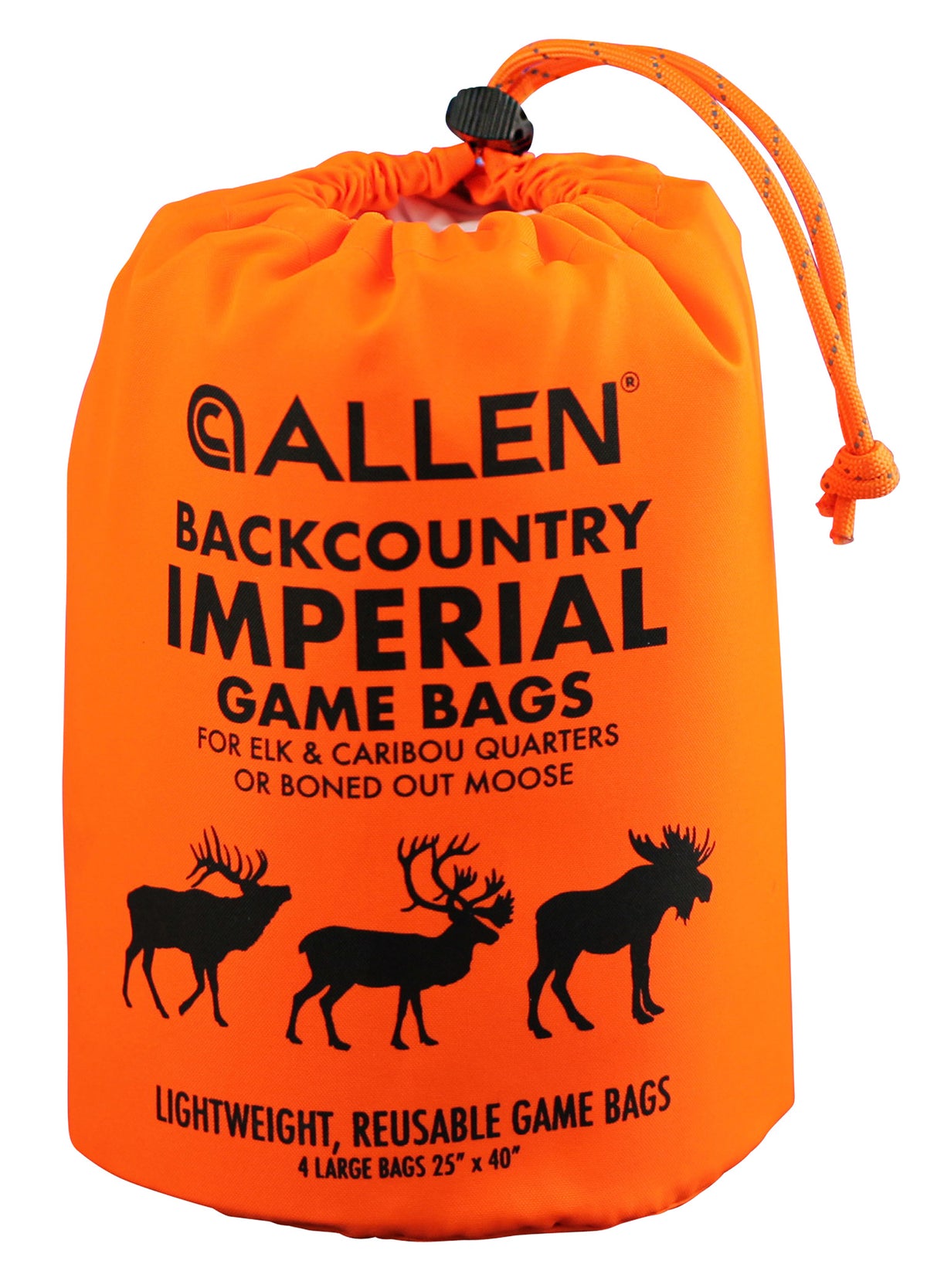 Allen 6590 BackCountry Imperial Elk Game Bag Set Orange Polyester 4 Quarter Bags