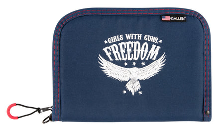 Girls With Guns 9071 Freedom Handgun Case Navy with White Letters and Patriotic Graphic Holds Full-Size Pistol