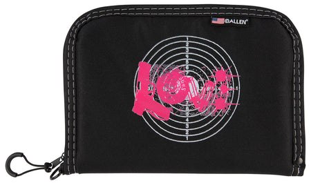 Girls With Guns 9075 Love Handgun Case Black with Pink Love Graphic Polyester Holds Full-Size Pistol
