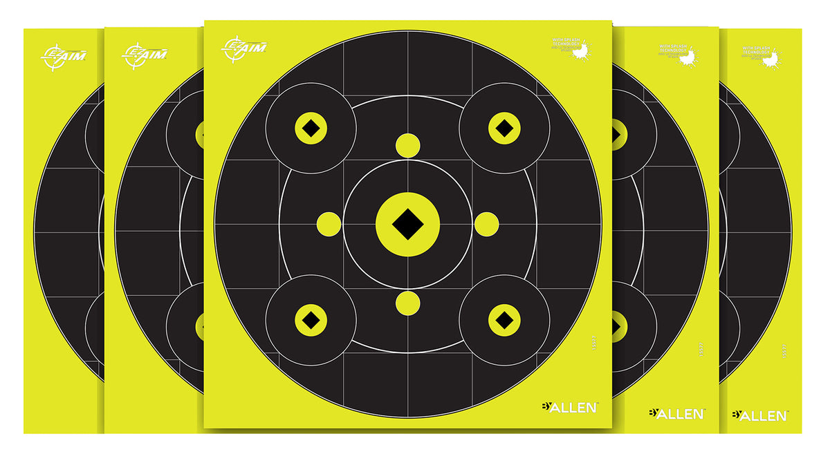 EZ-Aim 15577 Splash Reactive Bullseye Gallery Non-Adhesive Target 12 Pack