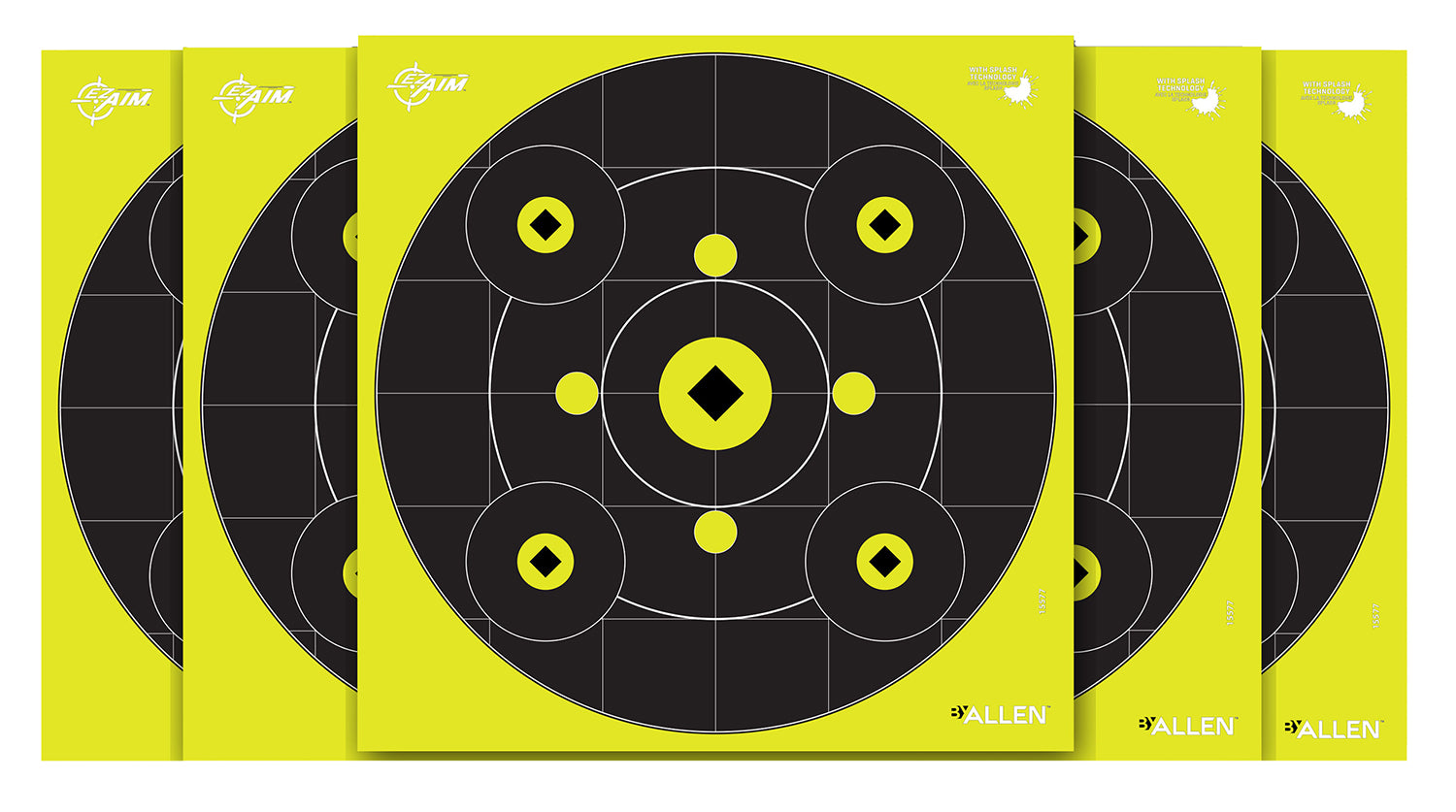EZ-Aim 15577 Splash Reactive Bullseye Gallery Non-Adhesive Target 12 Pack