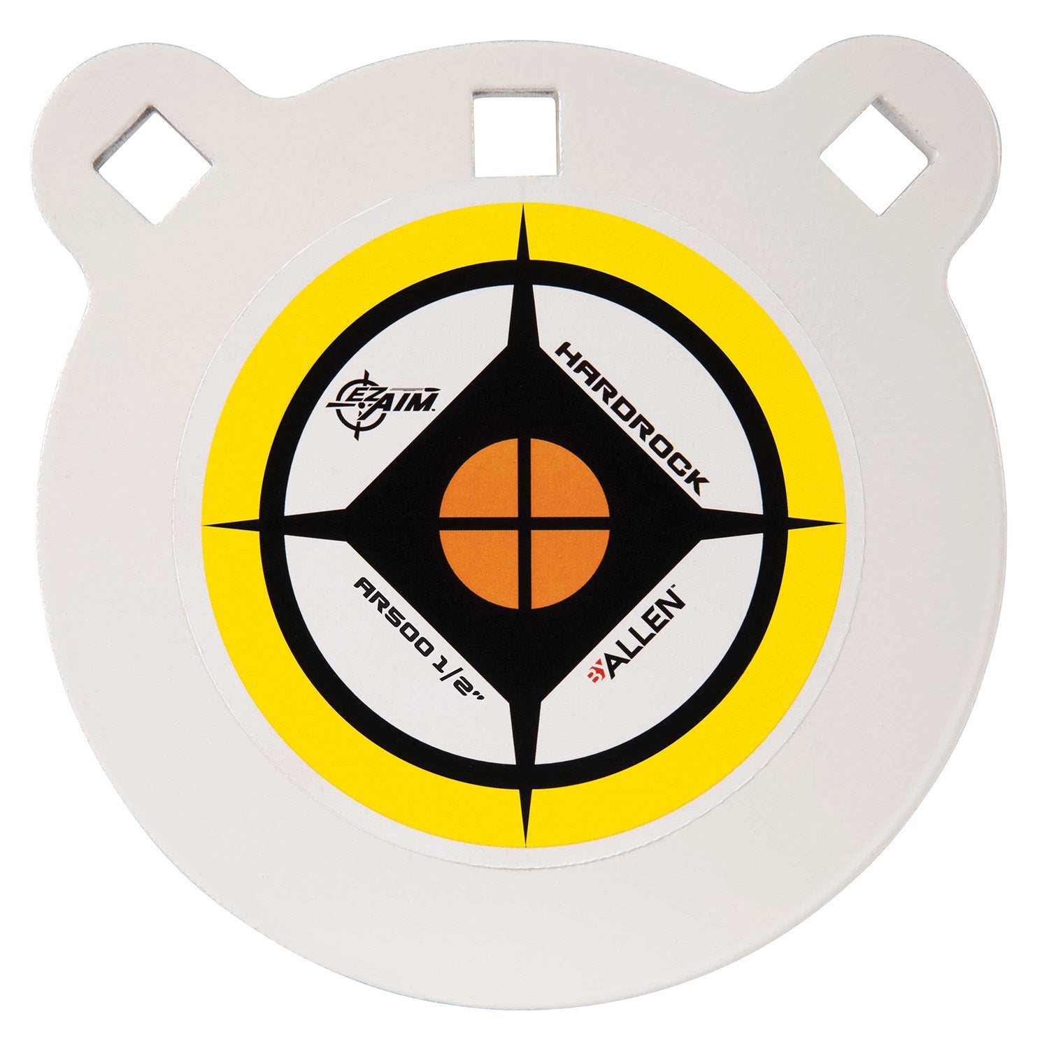 EZ-Aim Hardrock 6" AR500 Steel Gong Shooting Target, 0.50" Thick, White/Yellow/Black
