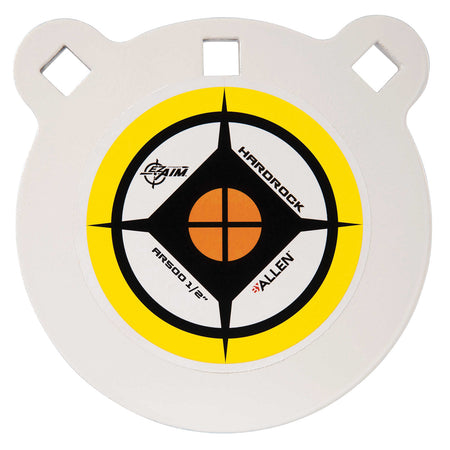 EZ-Aim Hardrock 6" AR500 Steel Gong Shooting Target, 0.50" Thick, White/Yellow/Black