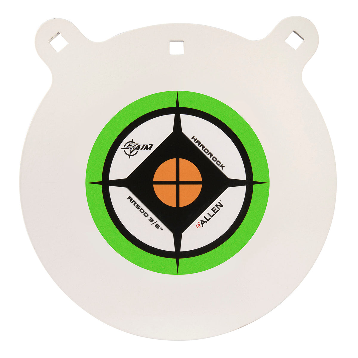 EZ-Aim Hardrock 12" AR500 Steel Gong Shooting Target, 3/8" Thick, Black/Green/White