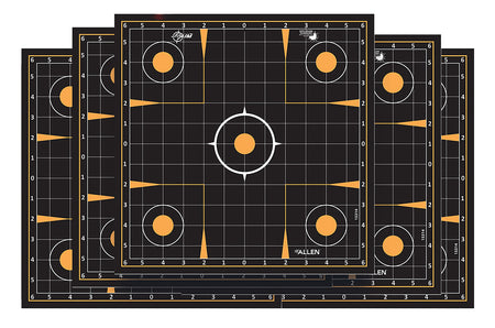 EZ-Aim Splash Reactive Self-Adhesive Paper Targets, 12"x12" Sight-In Grid, Black/Orange, 10 Pack