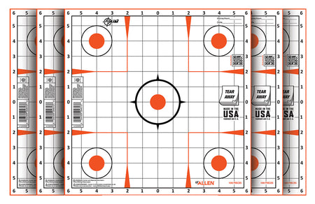 EZ-Aim 15333100 Self-Adhesive Sight-In Grid Paper Target, Orange/White, 12"x12", 100-Pack