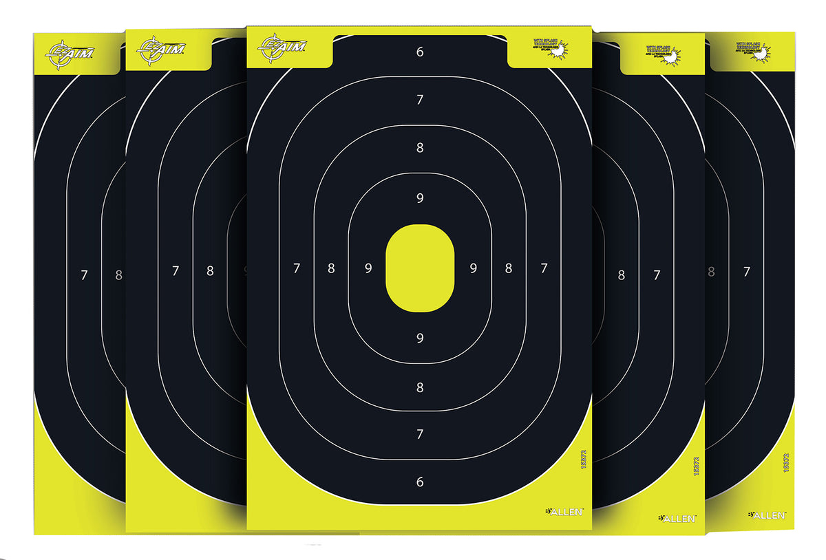 EZ-Aim Splash Reactive IPSC Silhouette Paper Targets, 12.5"x18.25", Chartreuse/Black, 30 Pack