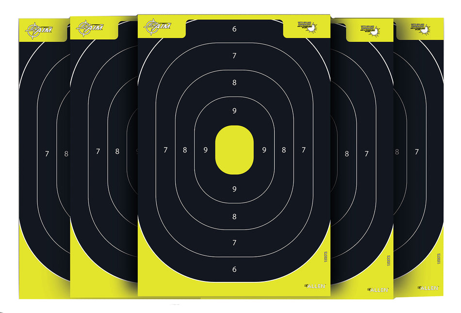EZ-Aim Splash Reactive IPSC Silhouette Paper Targets, 12.5"x18.25", Chartreuse/Black, 30 Pack