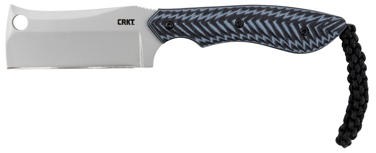 CRKT 2398 S.P.E.C. 2.44" Fixed Cleaver Knife Plain Bead Blasted 8Cr13MoV SS Blade with Black Textured G10 Handle