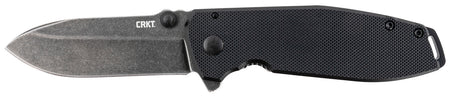 CRKT 2495K SQUID XM 2.95" Folding Drop Point Knife Black Stonewashed D2 Steel Blade with Black G10 and SS Handle