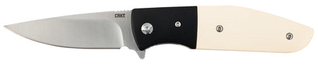 CRKT 2867 Curfew 3.10" Folding Assisted Opening Satin 8Cr13MoV SS Blade with Black White Resin Fiber Aluminum Bolster Handle