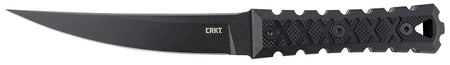 CRKT 2927 HZ6 6.50" Fixed Plain Hira-Zukuri Blade Matte Black Anti-Rust SK-5 Steel with Black G10 Handle and Sheath
