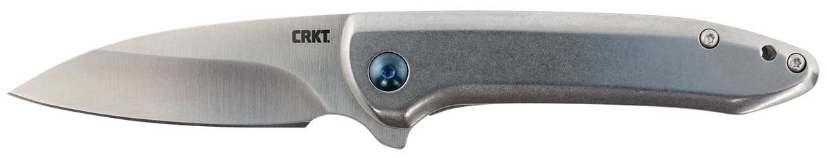 CRKT 5385 Delineation 2.94" Folding Wharncliffe Plain Satin 8Cr13MoV SS Blade with Satin Stainless Steel Handle and Pocket Clip