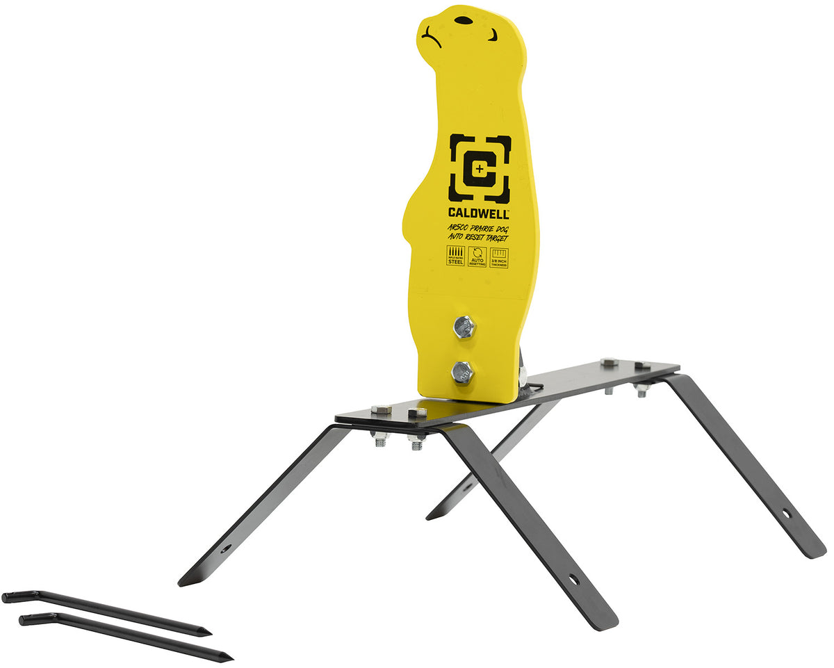 Caldwell 1178561 Auto Reset Rifle AR500 Steel Prairie Dog Target with Ground Stakes