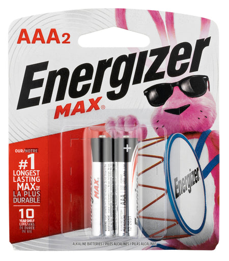 Energizer E92BP2 MAX AAA Alkaline Batteries 1.5V 2-Pack