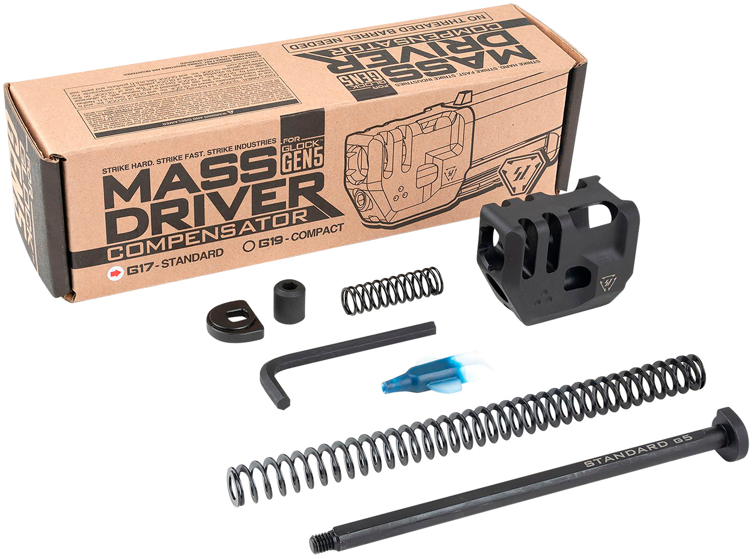 Strike Industries Mass Driver Compensator Black for Glock 17 Gen 5