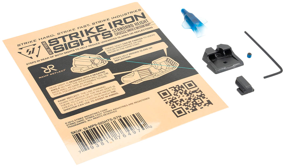 Strike Industries MP9SIGHTSSTN Iron Sights Standard Height for S&W M&P / M&P M2.0
