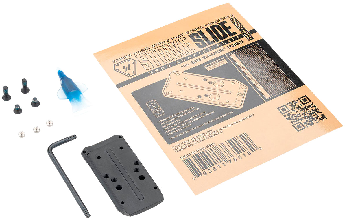 Strike Industries P365RMR Strike Slide MRDS Adapter Plate Black Compatible w/ SI Strike P365 Slide