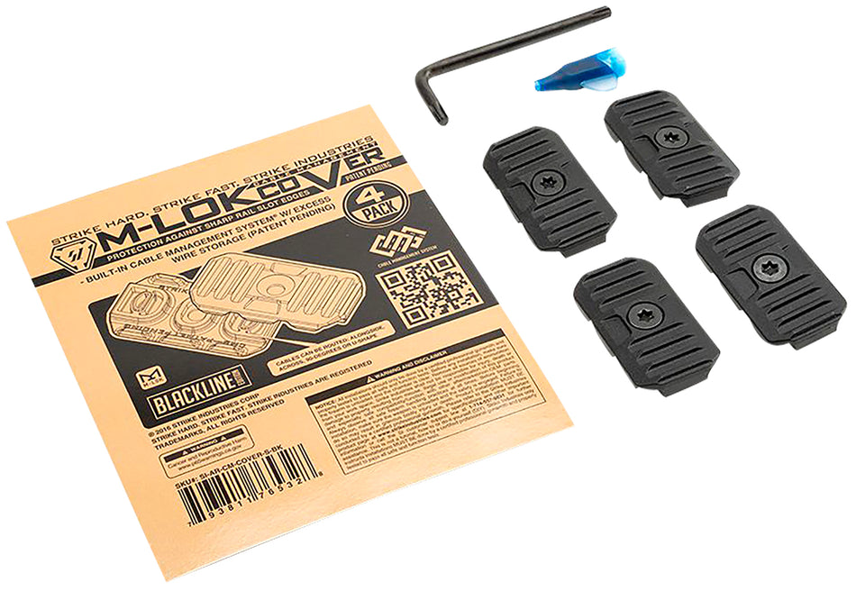 Strike Industries M-LOK Cable Management Cover Short 1.57" Black Polymer with CMS Routing