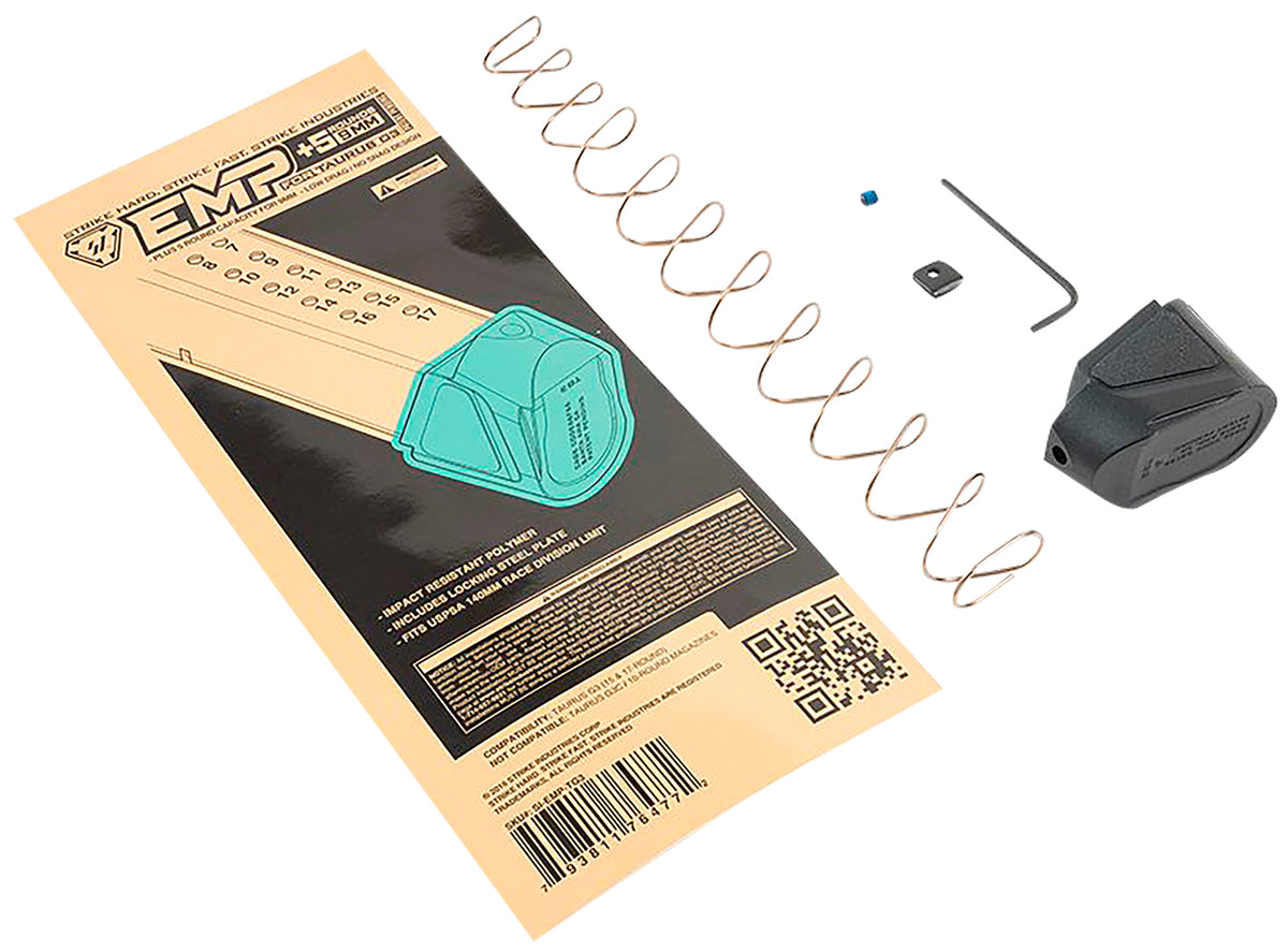Strike Industries EMPTG3 Enhanced Magazine Plate +5rd 9mm Luger for Taurus G3 Black Polymer