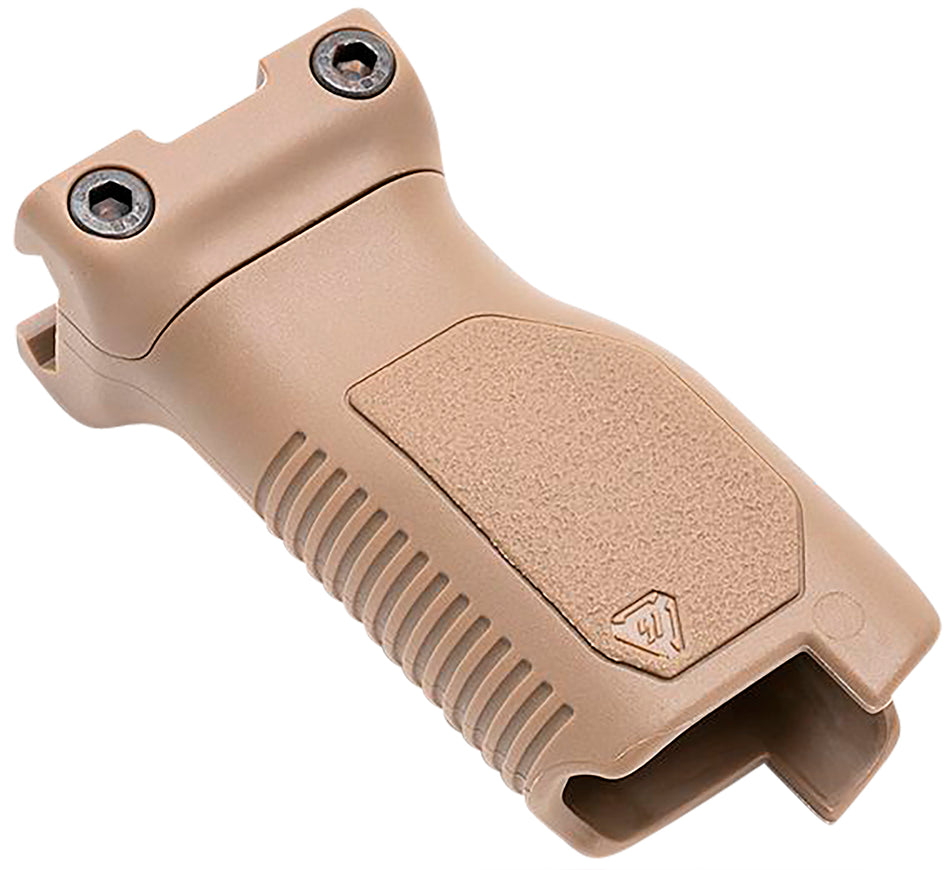 Strike Industries Angled Vertical Grip Long FDE Polymer Cable Management for Picatinny Rail