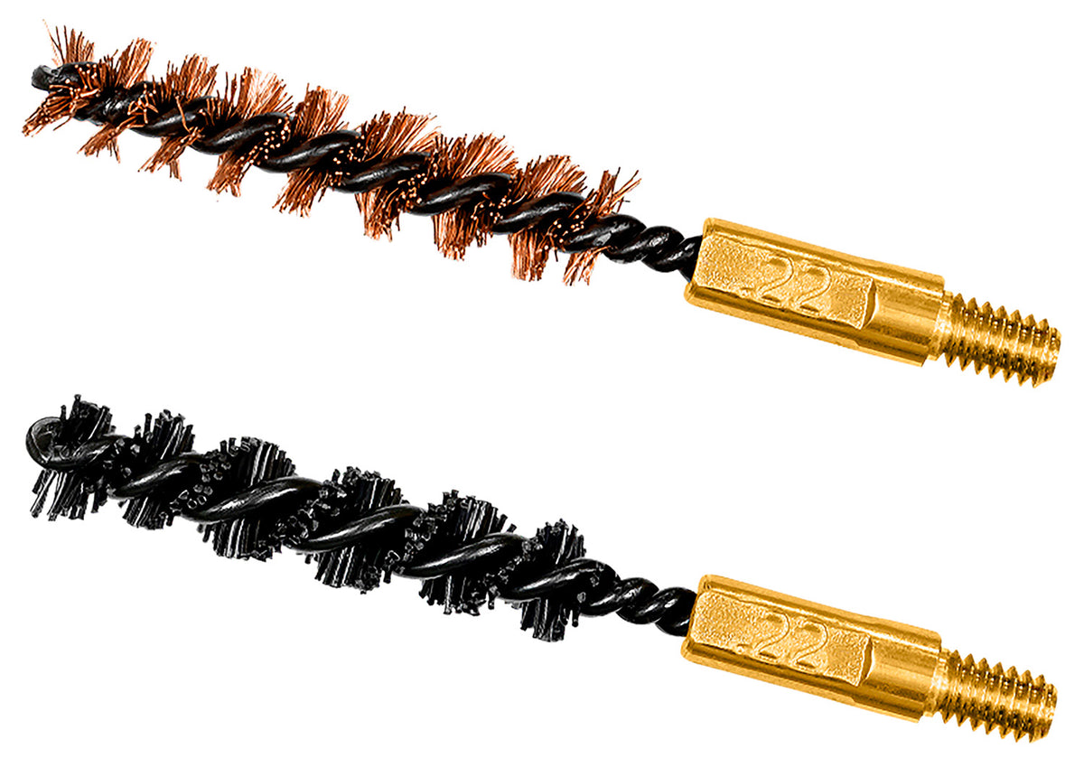 Otis FG322NB Bore Brush Set 5.56mm/22LR/22-250/223 Cal 8-32 Thread 2" Bronze & Nylon Bristles 2 Pack