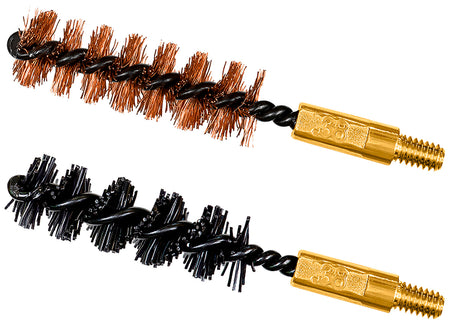 Otis FG338NB Bore Brush Set 9mm/38 Spl/375/380 Cal 8-32" Thread 2" Bronze & Nylon Bristles 2 Pack