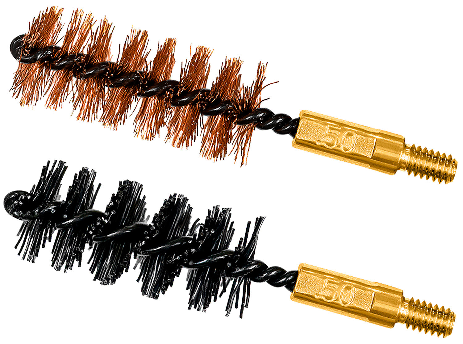 Otis FG350NB Bore Brush Set 50 Cal/12.7mm 8-32" Thread 2" Bronze & Nylon Bristles 2 Pack