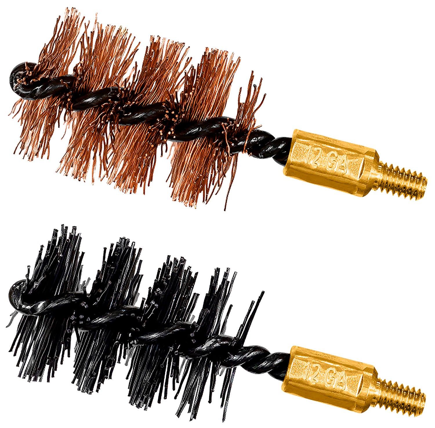 Otis FG512NB Bore Brush Set 10/12 Gauge Shotgun 8-32" Thread 2" Bronze & Nylon Bristles 2 Pack