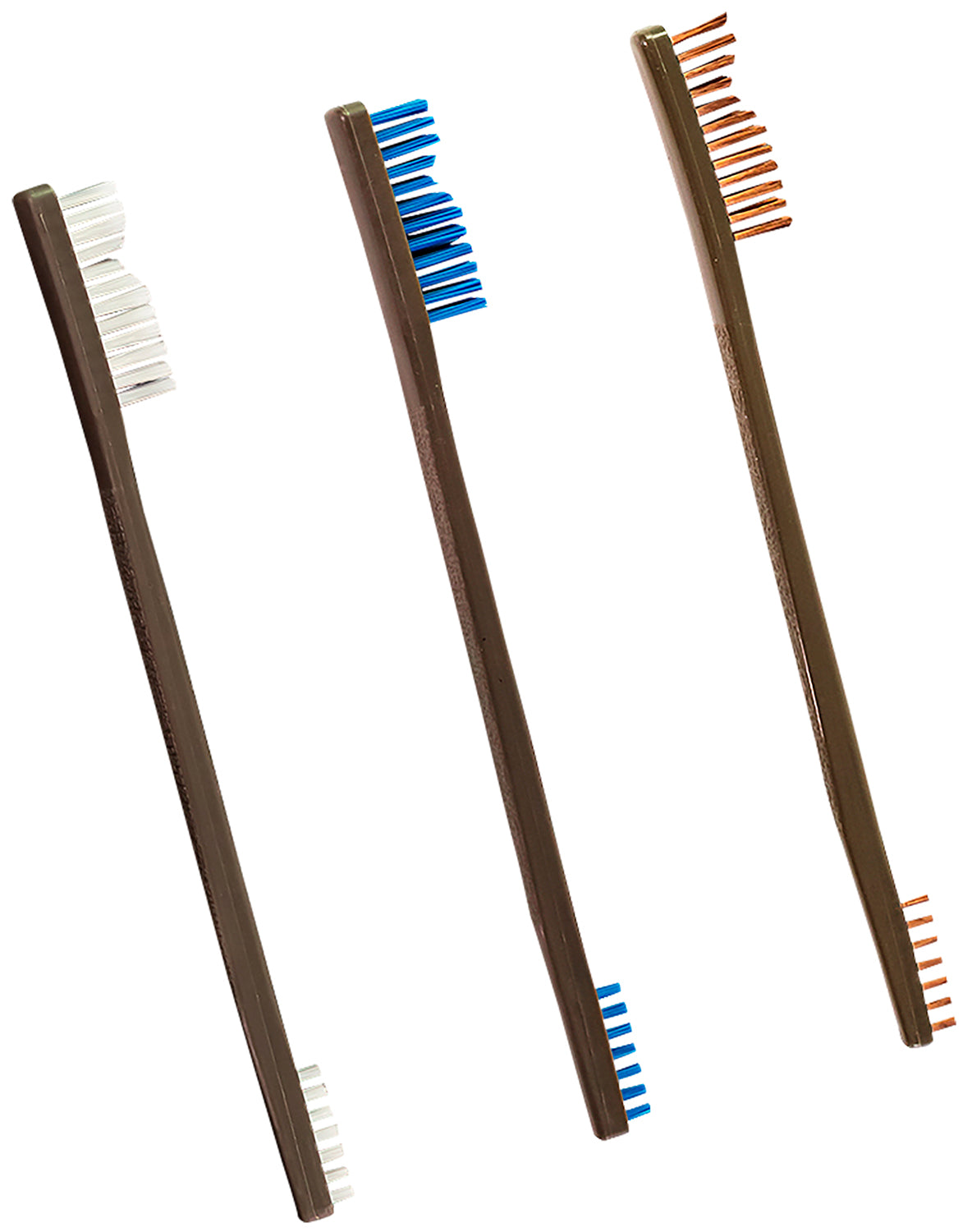 Otis FG3163 All Purpose Cleaning Brushes Bronze/Nylon/Stainless Steel Double-Ended 3 Pack