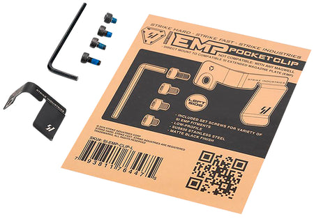 Strike Industries EMPCLIPL Magazine Pocket Clip for SI EMP Extension Left Hand Black Stainless Steel
