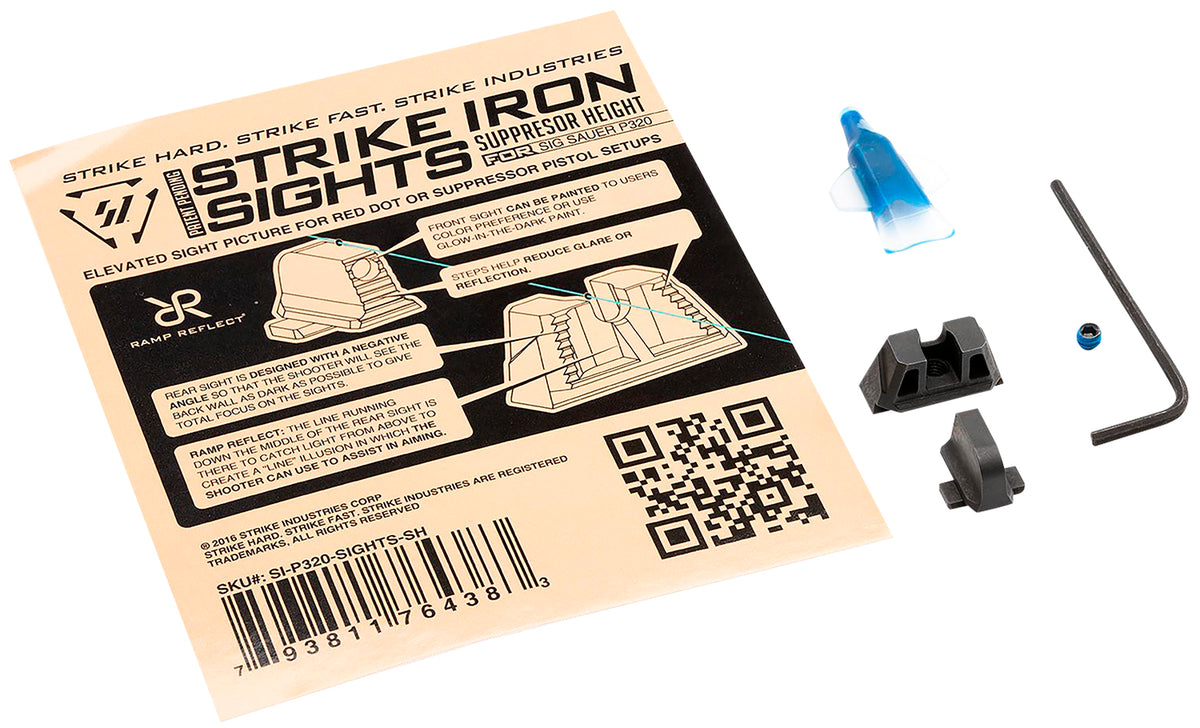 Strike Industries P320SIGHTSSH Iron Sights Suppressor Height for Sig Sauer P320