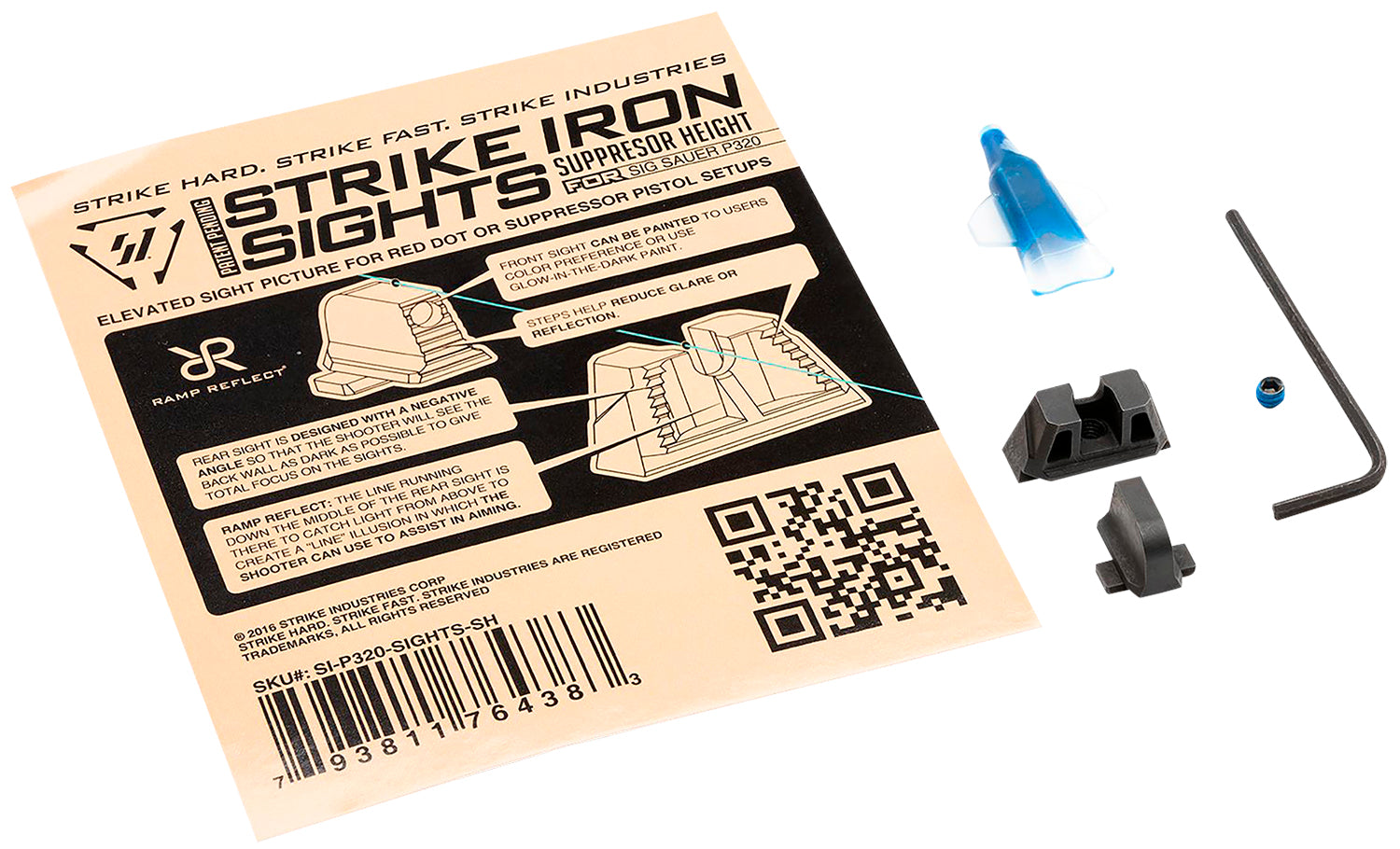 Strike Industries P320SIGHTSSH Iron Sights Suppressor Height for Sig Sauer P320