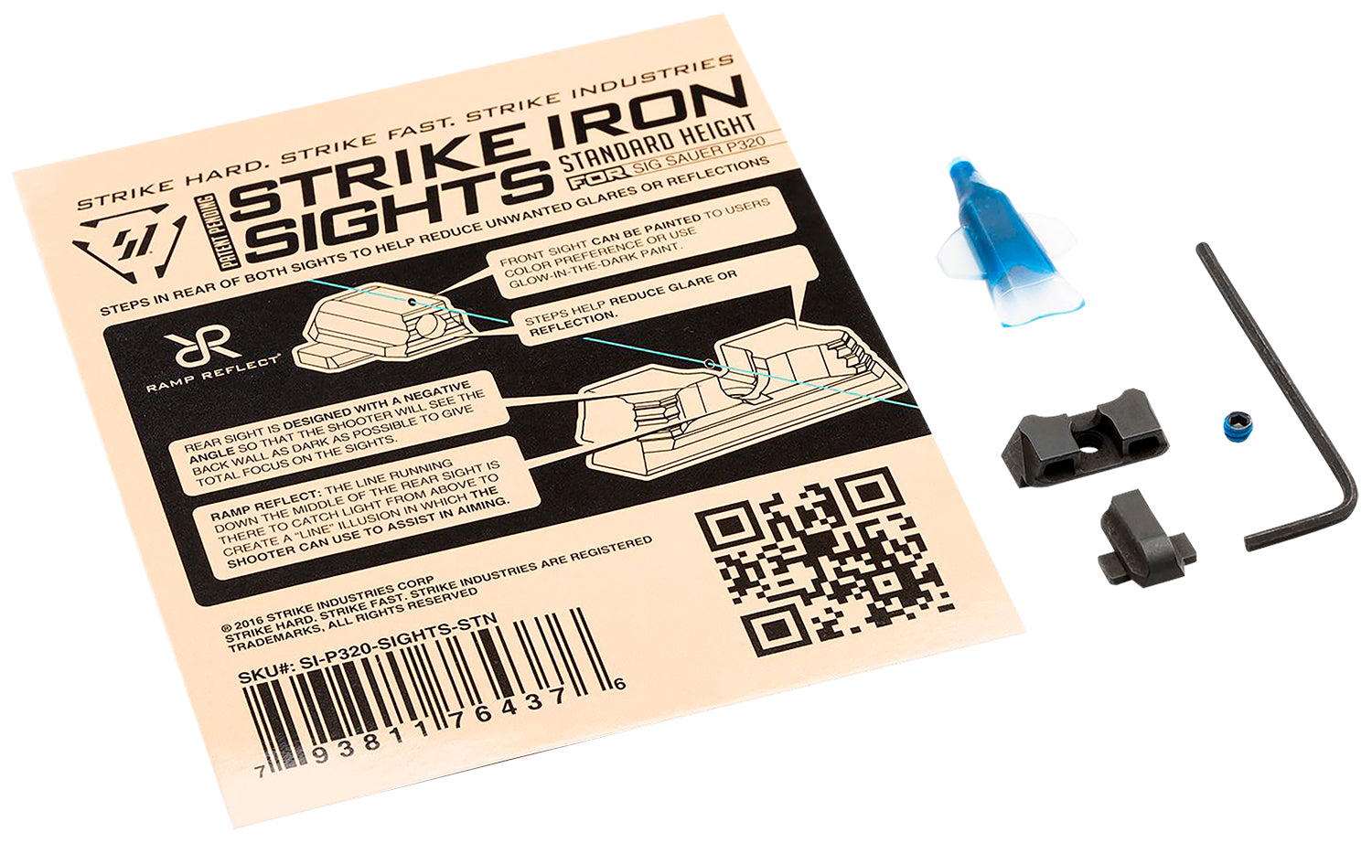 Strike Industries P320SIGHTSSTN Iron Sights Standard Height for Sig Sauer P320