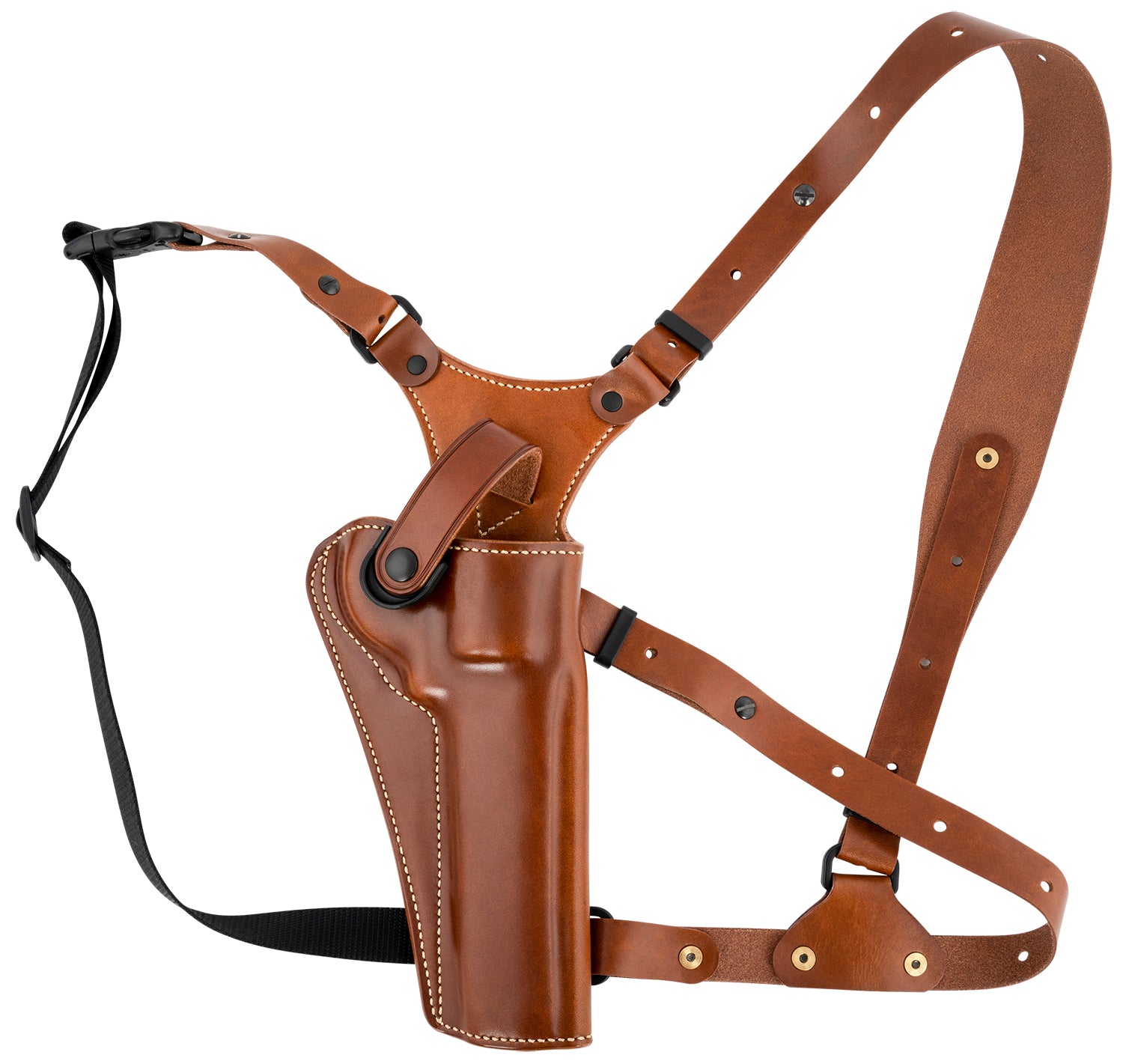 Galco GA128 Great Alaskan Chest Holster Up To 54" Tan Leather Shoulder Harness Fits Ruger GP100 & S&W L Frame Right Hand