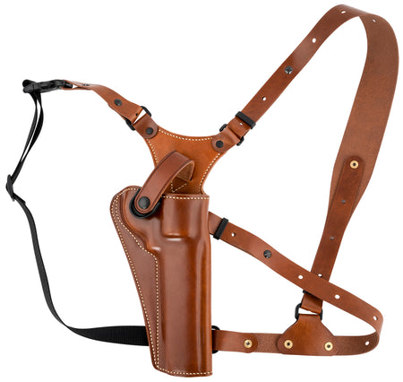 Galco GA128 Great Alaskan Chest Holster Up To 54" Tan Leather Shoulder Harness Fits Ruger GP100 & S&W L Frame Right Hand