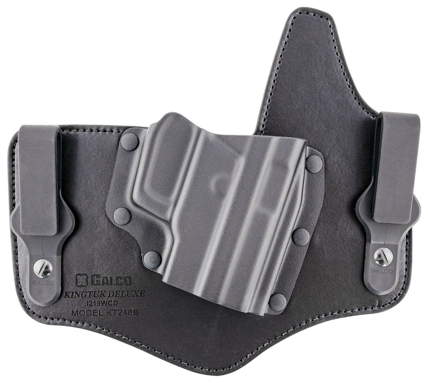 Galco KT248B KingTuk Deluxe IWB Holster Black Kydex/Leather UniClip Fits Sig P220 and P226 Right Hand