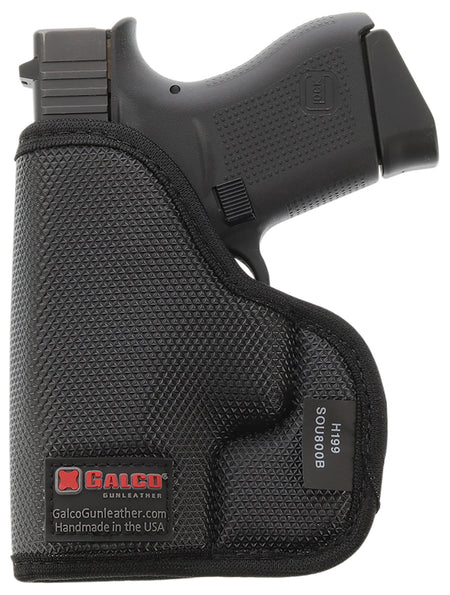 Galco SOU652B StukOn-U Black Gripper Shell Pocket Holster Compatible with Glock 33 S&W M&P Shield and Taurus G2C Ambidextrous