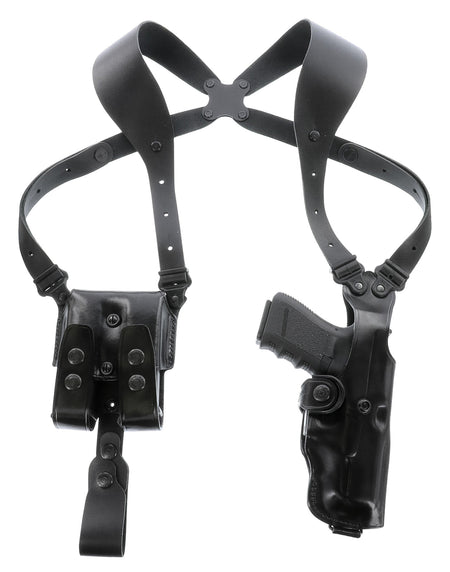 Galco VHS4212B VHS 4.0 Shoulder Holster System Black Leather Harness Chest Up To 56" Fits 1911 5" Barrel Ambidextrous