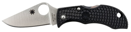 Spyderco Manbug Folding Knife 1.95" Stonewashed VG-10 Plain Blade Black FRN Handle MBKP