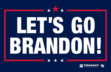 TekMat "Let's Go Brandon" Cleaning Mat 11"x17" Red/White/Blue Rubber