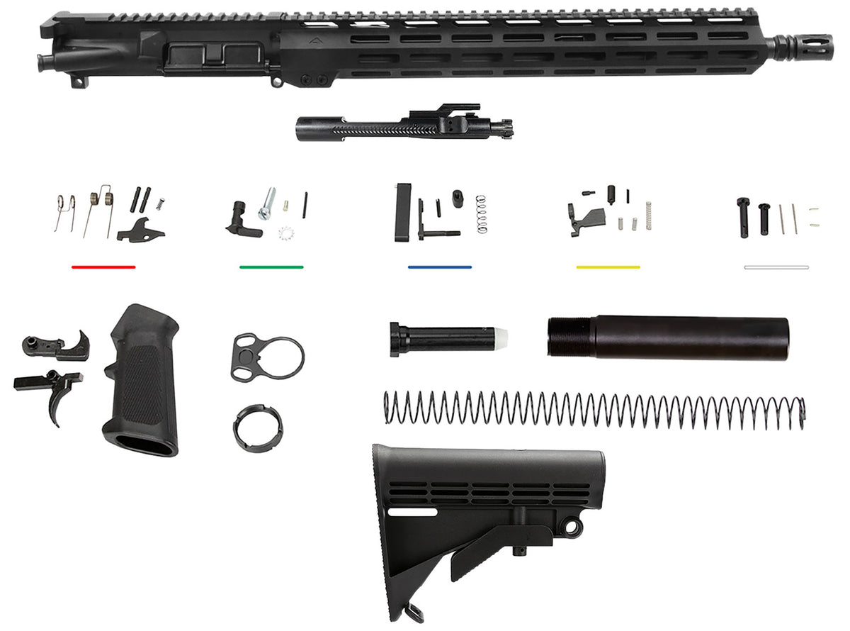 Aim Sports AR5CUB5 Complete Lower Build Kit 5.56x45mm NATO 16" AR-15 Black Hard Coat Anodized