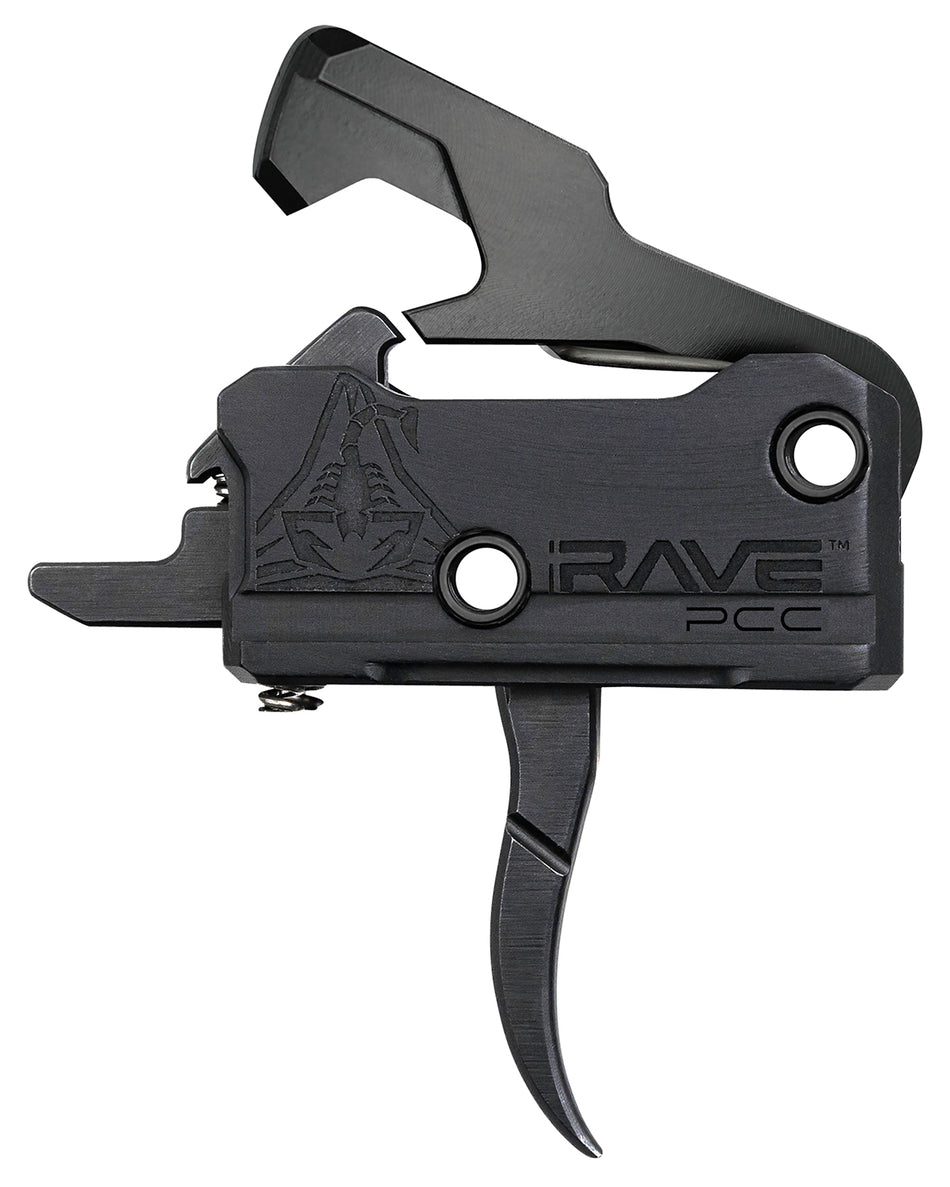 Rise Armament T017PCCBLK Rave PCC Single-Stage Curved Trigger 3.50 lb Pull Black Nitride AR-Platform