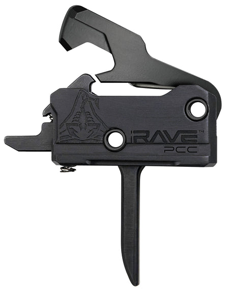 Rise Armament T017FPCCBLK Rave PCC Single-Stage Flat Trigger 3.50 lb Pull Black Nitride AR-Platform