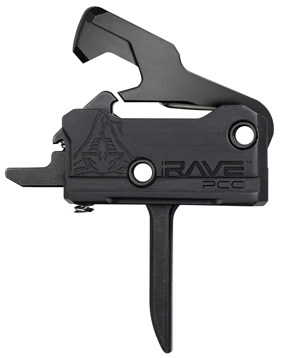 Rise Armament T017FPCCBLK Rave PCC Single-Stage Flat Trigger 3.50 lb Pull Black Nitride AR-Platform