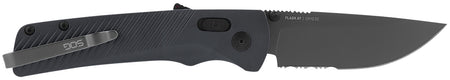 S.O.G SOG11180641 Flash AT 3.45" Folding Part Serrated TiNi D2 Steel Blade Urban Grey GRN Handle