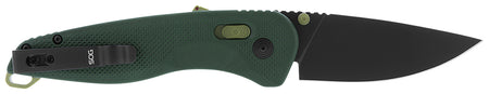 S.O.G SOG11410441 Aegis AT 3.13" Folding Drop Point Plain Black TiNi D2 Blade Forest/Moss GRN Handle