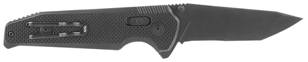SOG Vision XR Folding Knife 3.36" Tanto Part Serrated Black TiNi CTS XHP Steel Blade Black G10 Handle